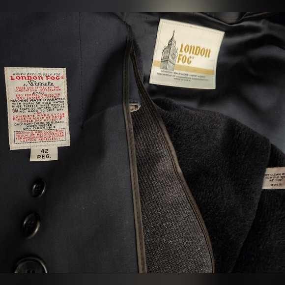 📢RARE📢 London Fog Navy Trench Coat - Picture 6 of 7